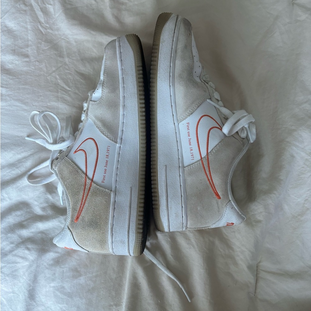 Nike White and Orange Women's Shoes